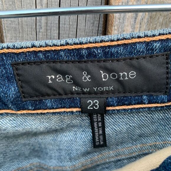 Rag & Bone Cigarette Silver Dip Ankle Jeans 23 - Picture 2 of 7